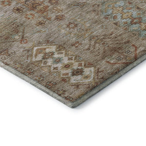HomeRoots 5' X 8' Beige and Brown Southwestern Washable Area Rug – UV Protected, Stain Resistant, Easy Care! 716445