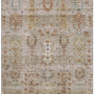 HomeRoots 5' X 8' Beige and Brown Southwestern Washable Area Rug – UV Protected, Stain Resistant, Easy Care! 716445