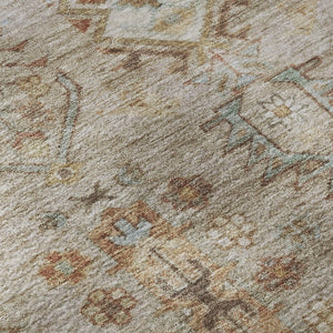HomeRoots 5' X 8' Beige and Brown Southwestern Washable Area Rug – UV Protected, Stain Resistant, Easy Care! 716445