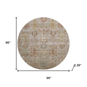 HomeRoots 8' X 10' Beige And Brown Southwestern Area Rug - Washable, UV Protected, Durable for Families & Pets 716447