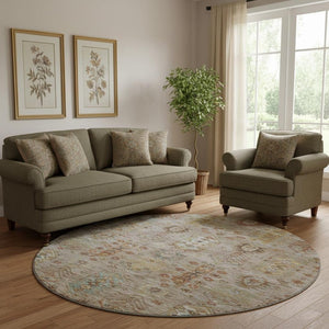 HomeRoots 8' X 10' Beige And Brown Southwestern Area Rug - Washable, UV Protected, Durable for Families & Pets 716447