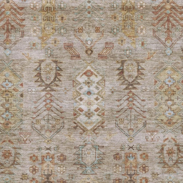 HomeRoots 10' Stylish Southwestern Washable Area Rug in Beige & Brown - UV Protection, Stain Resistant, Durable 716449