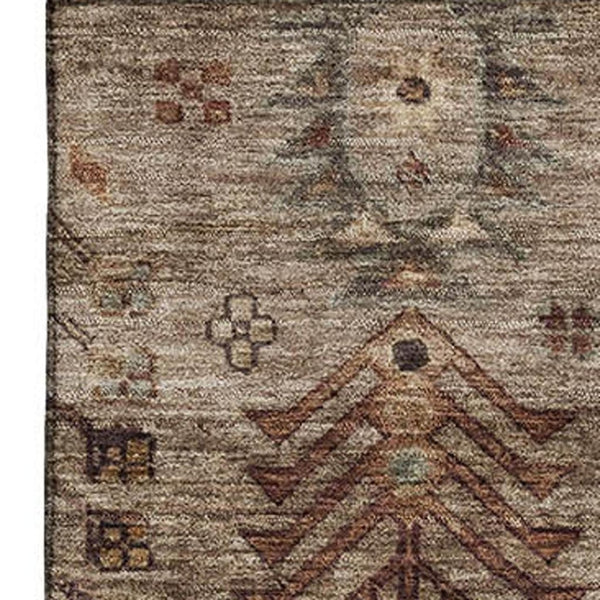 HomeRoots 5' X 8' Southwestern Area Rug in Brown & Gray - Washable, Stain-Resistant, UV Protected & Stylish! 716451