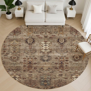 HomeRoots 8' X 10' Southwestern Washable Area Rug - Durable, Stain-Resistant, UV-Protected for Stylish Spaces 716453