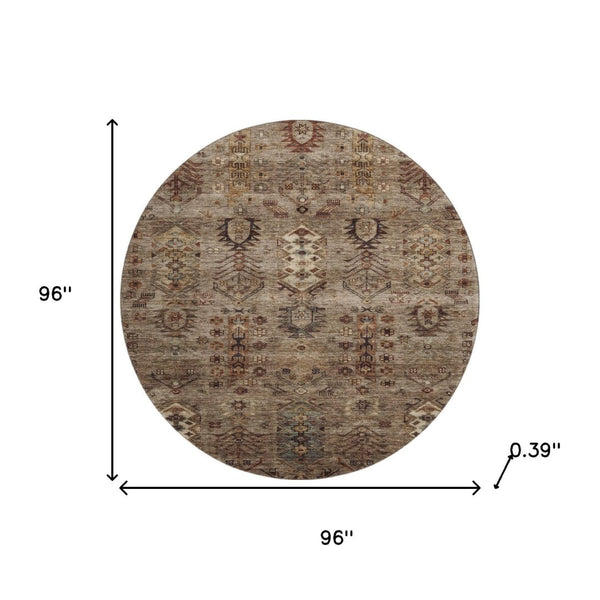 HomeRoots 8' X 10' Southwestern Washable Area Rug - Durable, Stain-Resistant, UV-Protected for Stylish Spaces 716453