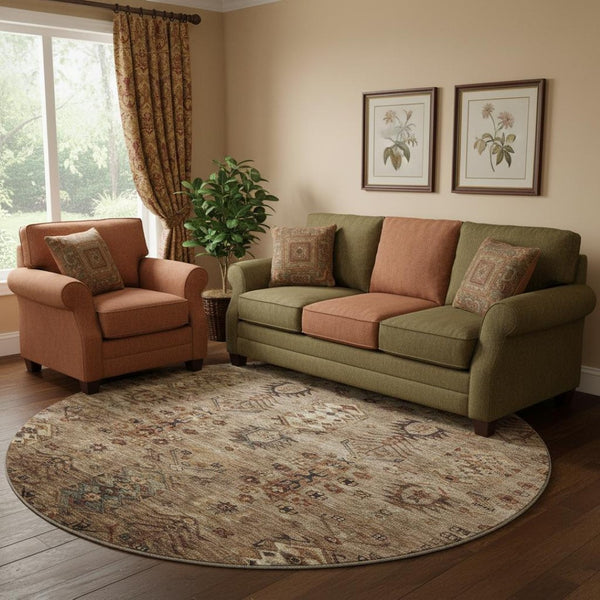 HomeRoots 8' X 10' Southwestern Washable Area Rug - Durable, Stain-Resistant, UV-Protected for Stylish Spaces 716453