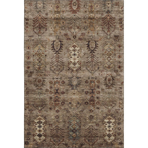 HomeRoots 9' X 12' Southwestern Washable Area Rug - Earthy Brown & Gray, UV Protected, Stain Resistant Style! 716454