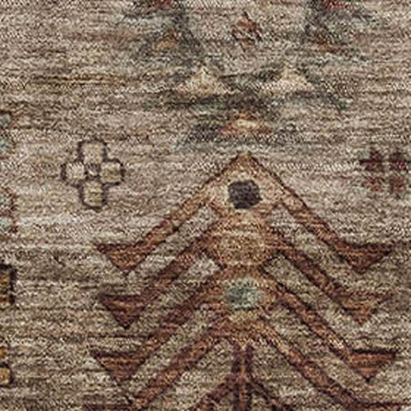 HomeRoots 9' X 12' Southwestern Washable Area Rug - Earthy Brown & Gray, UV Protected, Stain Resistant Style! 716454