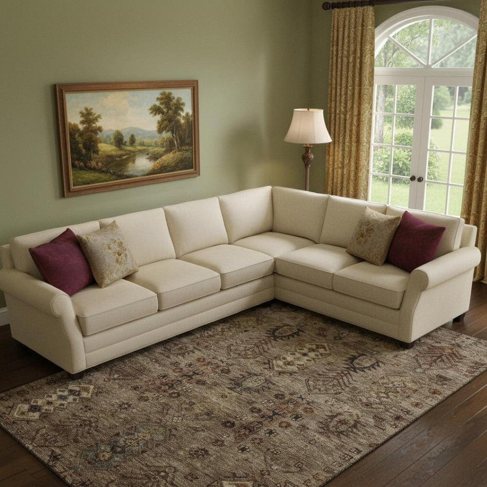 HomeRoots 9' X 12' Southwestern Washable Area Rug - Earthy Brown & Gray, UV Protected, Stain Resistant Style! 716454