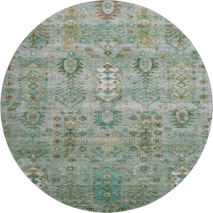 HomeRoots 8' X 10' Sage & Copper Southwestern Area Rug – Washable, UV-Protected, Family-Friendly Design! 716477