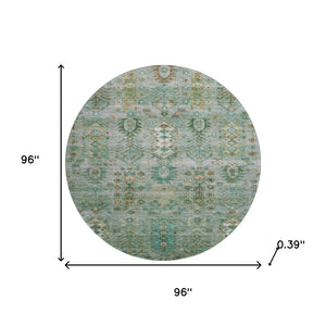 HomeRoots 8' X 10' Sage & Copper Southwestern Area Rug – Washable, UV-Protected, Family-Friendly Design! 716477