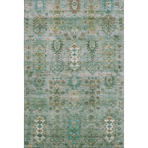 HomeRoots 9' X 12' Sage & Copper Southwestern Area Rug - Washable, UV Protected, Stain-Resistant & Durable Design 716478