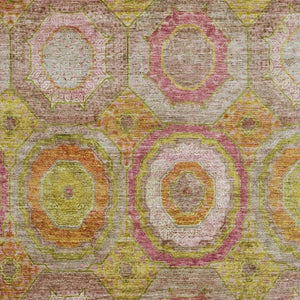 HomeRoots 5' X 8' Vibrant Orange and Pink Geometric Area Rug – Washable, UV Protected, Durable & Stylish Accent 716493