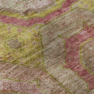 HomeRoots 5' X 8' Vibrant Orange and Pink Geometric Area Rug – Washable, UV Protected, Durable & Stylish Accent 716493