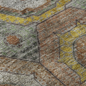HomeRoots 9' X 12' Sage and Gold Geometric Washable Area Rug - Stylish, Durable, UV-Protected for Busy Homes 716520