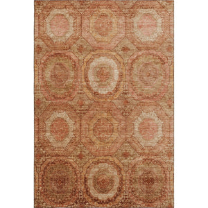 HomeRoots 5' X 8' Terra Cotta & Copper Geometric Area Rug - Washable, UV-Protected, Stain-Resistant Design 716529