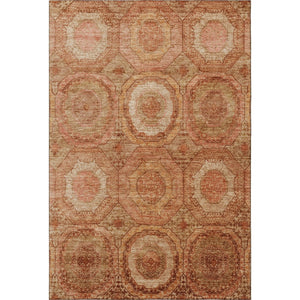 HomeRoots 9' X 12' Stylish Terra Cotta & Copper Geometric Washable Area Rug with UV Protection for Homes 716532