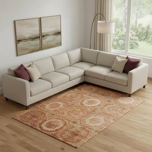 HomeRoots 10' X 14' Terra Cotta & Copper Geometric Washable Area Rug – UV Protected, Stylish & Durable Design 716533