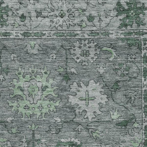 HomeRoots 10' X 14' Sage And Gray Oriental Area Rug – UV Protected, Washable, Stylish for High-Traffic Spaces 716539