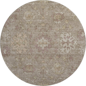 HomeRoots 8' X 10' Khaki and Beige Oriental Washable Area Rug - UV Protected, Durable & Stain Resistant Design 716543