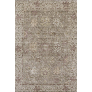 HomeRoots 10' X 14' Khaki & Beige Oriental Washable Area Rug - UV Protected, Non-Slip, Stain Resistant Design 716545
