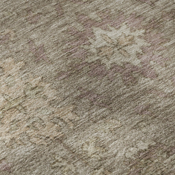 HomeRoots 10' X 14' Khaki & Beige Oriental Washable Area Rug - UV Protected, Non-Slip, Stain Resistant Design 716545