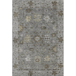 HomeRoots 8' Washable Pewter and Taupe Oriental Rug with UV Protection - Stain Resistant, Durable, Stylish Decor 716548