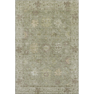 HomeRoots 5' X 8' Sage & Beige Oriental Area Rug - Washable, Stain Resistant, UV Protected for Busy Homes 716553