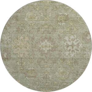 HomeRoots 8' X 10' Elegant Sage and Beige Oriental Washable Area Rug with UV Protection for Family Homes 716555