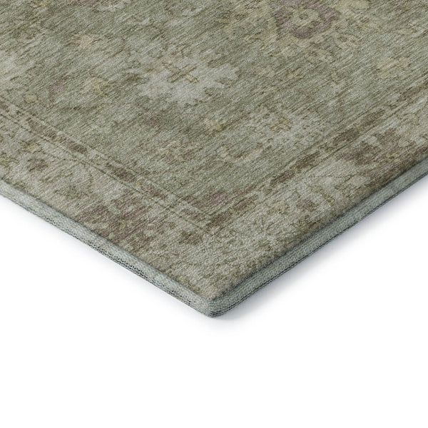 HomeRoots 8' X 10' Elegant Sage and Beige Oriental Washable Area Rug with UV Protection for Family Homes 716555