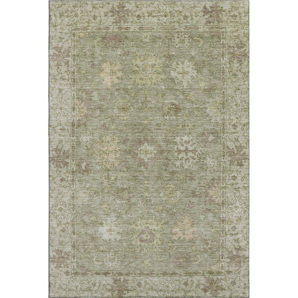 HomeRoots 10' X 14' Sage and Beige Oriental Area Rug - Washable, UV Protected, Stain Resistant for Homes 716557