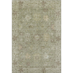 HomeRoots 10' X 14' Sage and Beige Oriental Area Rug - Washable, UV Protected, Stain Resistant for Homes 716557