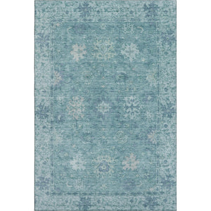 HomeRoots 5' X 8' Teal and Blue Oriental Area Rug - Durable, Washable, UV-Protected for High-Traffic Spaces 716559