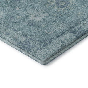 HomeRoots 5' X 8' Teal and Blue Oriental Area Rug - Durable, Washable, UV-Protected for High-Traffic Spaces 716559