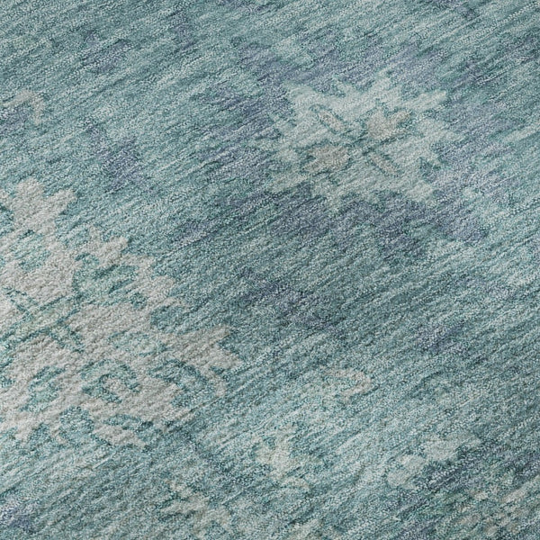 HomeRoots 5' X 8' Teal and Blue Oriental Area Rug - Durable, Washable, UV-Protected for High-Traffic Spaces 716559