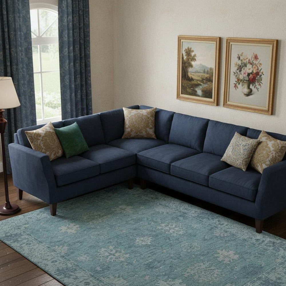 HomeRoots 9' X 12' Teal and Blue Oriental Area Rug - Washable, UV-Protected, Stain-Resistant, and Stylish! 716562