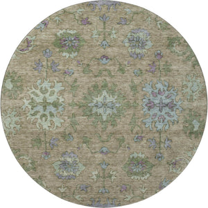 HomeRoots 8' X 10' Elegant Brown and Lavender Washable Oriental Area Rug with UV Protection for Homes 716567