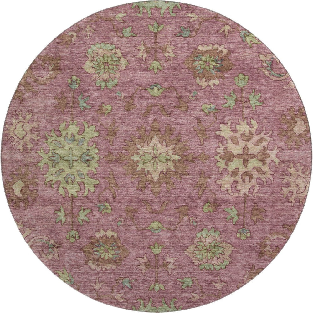 HomeRoots 8' X 10' Pink and Beige Washable Oriental Area Rug with UV Protection, Stain Resistant, Durable Design 716579