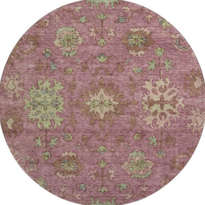 HomeRoots 8' X 10' Pink and Beige Washable Oriental Area Rug with UV Protection, Stain Resistant, Durable Design 716579