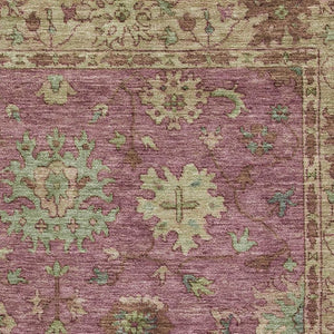 HomeRoots 9' X 12' Pink and Beige Oriental Area Rug - Washable, UV Protected, Durable for Family Living Spaces 716580