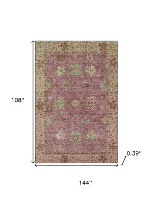 HomeRoots 10' X 14' Pink And Beige Oriental Area Rug - Washable, UV Protected & Stain Resistant for Busy Homes 716581