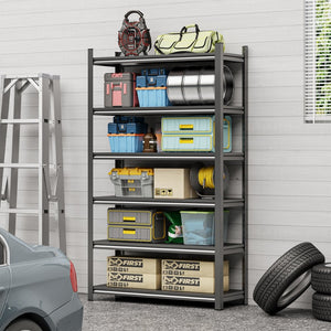 English Elm Garage Six Tier Steel Shelving Unit Adjustable Heavy Duty Freestanding Storage Rack W1831P366862