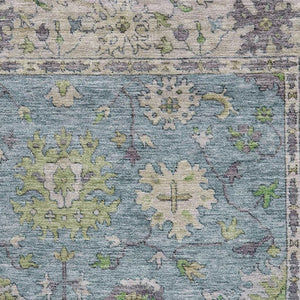 HomeRoots 5' X 8' Pale Aqua & Teal Oriental Area Rug - Machine Washable, UV Protected, Stain Resistant Style! 716589