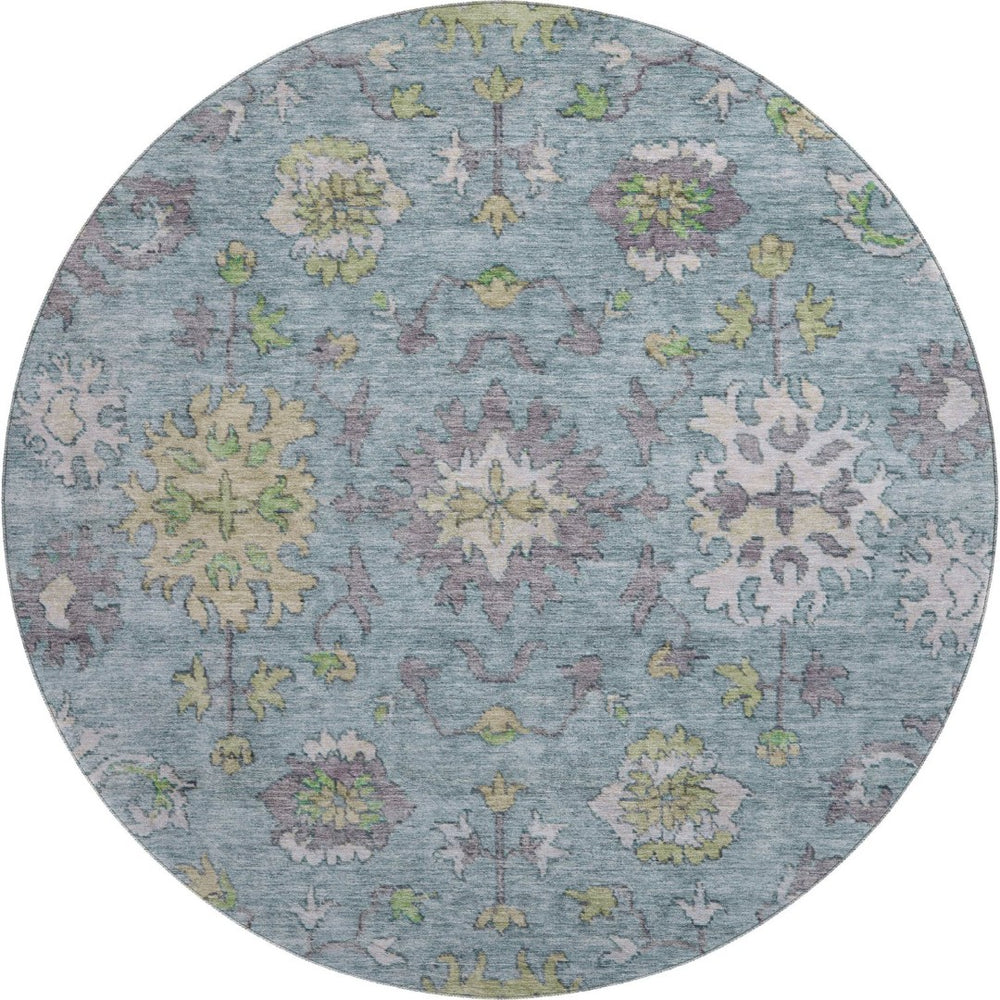 HomeRoots 8' X 10' Pale Aqua & Teal Washable Oriental Rug with UV Protection – Durable, Stylish, Easy Care! 716591