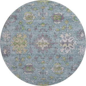 HomeRoots 8' X 10' Pale Aqua & Teal Washable Oriental Rug with UV Protection – Durable, Stylish, Easy Care! 716591