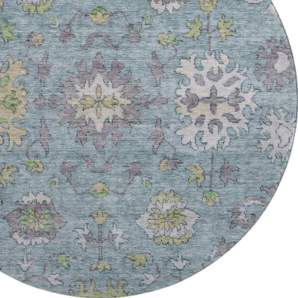 HomeRoots 8' X 10' Pale Aqua & Teal Washable Oriental Rug with UV Protection – Durable, Stylish, Easy Care! 716591