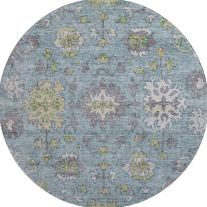 HomeRoots 8' X 10' Pale Aqua & Teal Washable Oriental Rug with UV Protection – Durable, Stylish, Easy Care! 716591