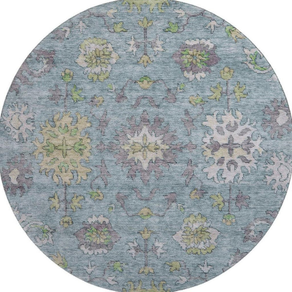 HomeRoots 8' X 10' Pale Aqua & Teal Washable Oriental Rug with UV Protection – Durable, Stylish, Easy Care! 716591