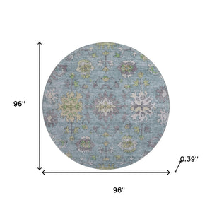 HomeRoots 8' X 10' Pale Aqua & Teal Washable Oriental Rug with UV Protection – Durable, Stylish, Easy Care! 716591