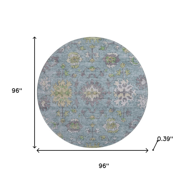 HomeRoots 8' X 10' Pale Aqua & Teal Washable Oriental Rug with UV Protection – Durable, Stylish, Easy Care! 716591
